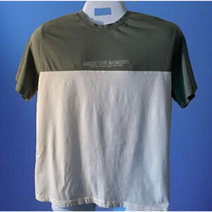 Xside Short Sleeve Color Block Gray White Seize the Moment T-Shirt M